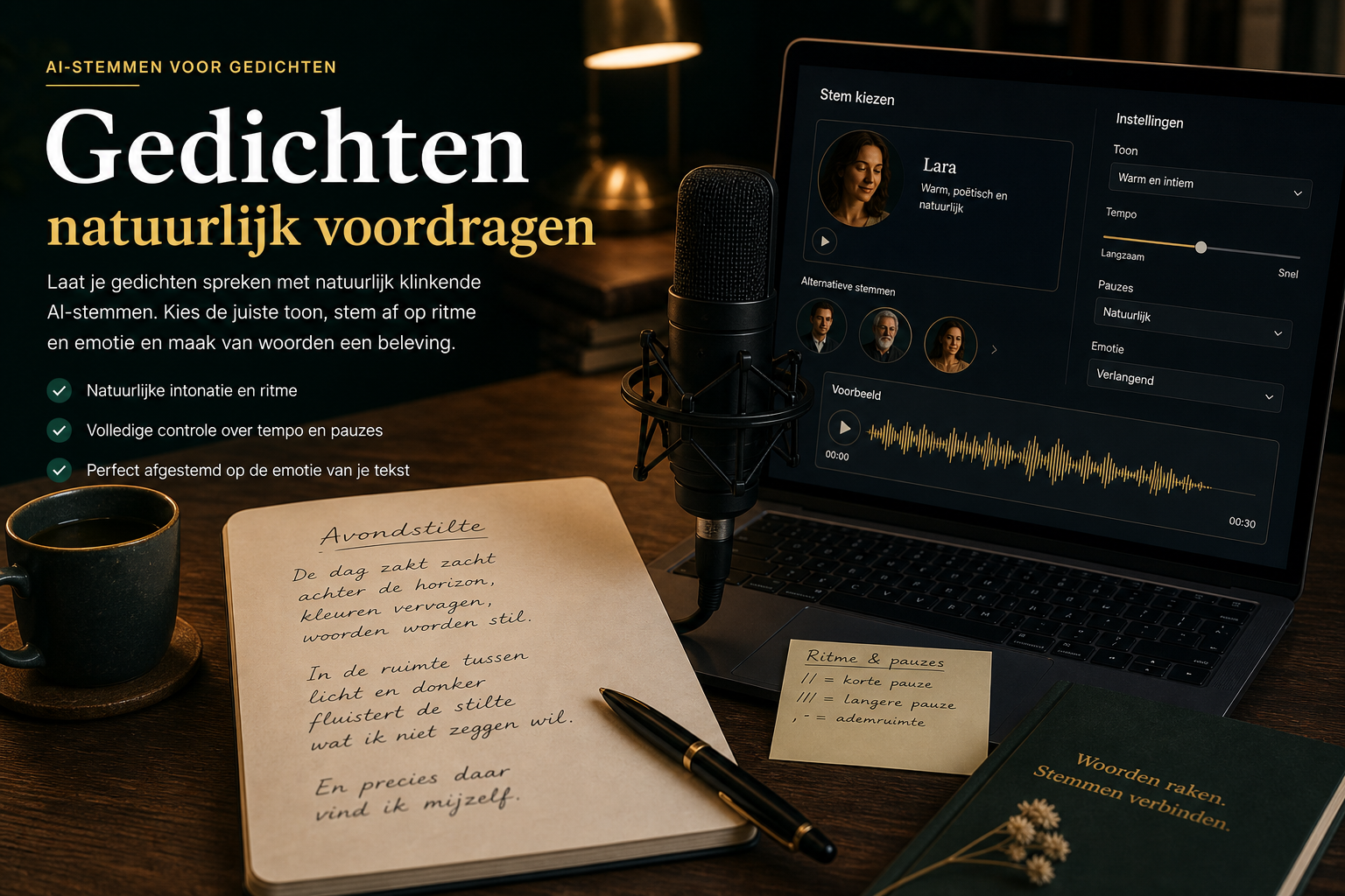 AI-stemmen voor gedichten: zo laat je een tekst natuurlijk voordragen