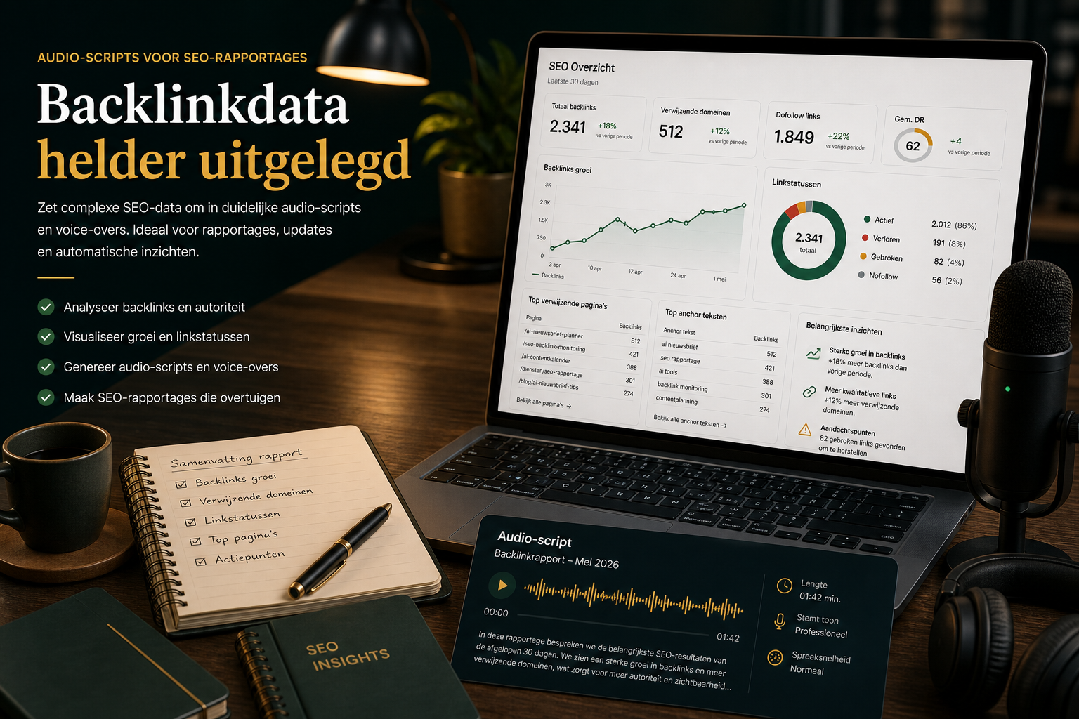 Audio-scripts voor SEO-rapportages: maak backlinkdata begrijpelijker