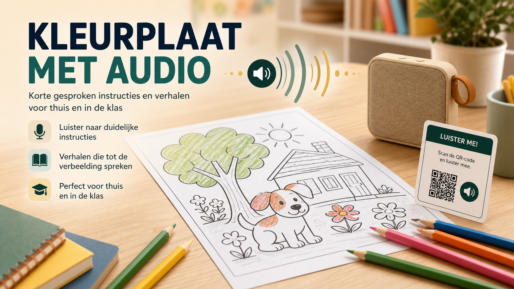 Kleurplaten tot leven brengen met verhalen en AI-stemmen